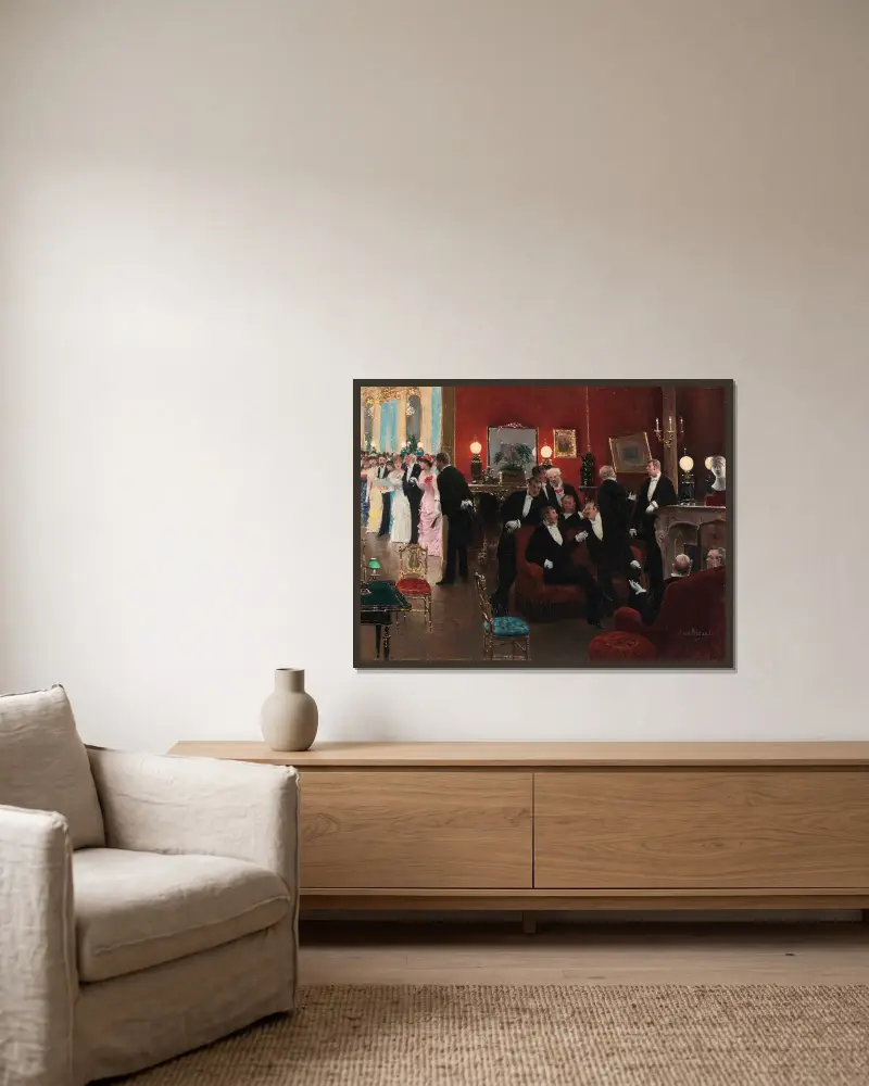 Přijetí, Jean Béraud v rámu na stěně