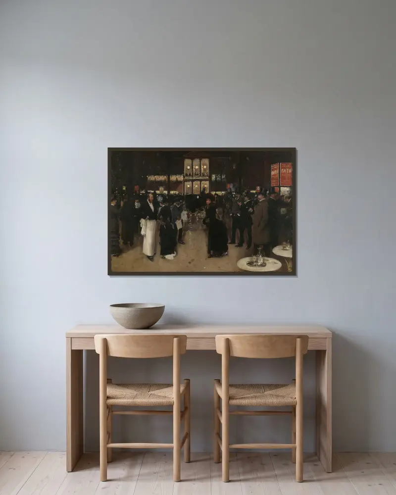 Der Boulevard Montmartre bei Nacht, vor dem Théâtre des Variétés von Jean Béraud gerahmt an einer Wand