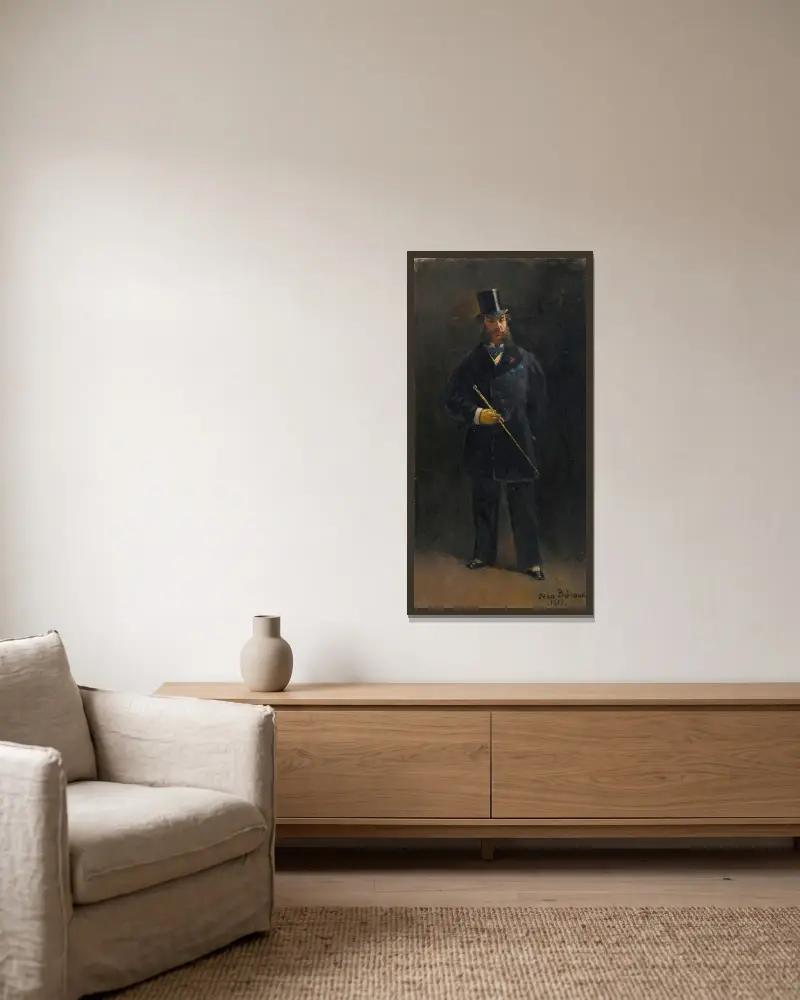 Gentlemannen av Jean Béraud inramad på en vägg