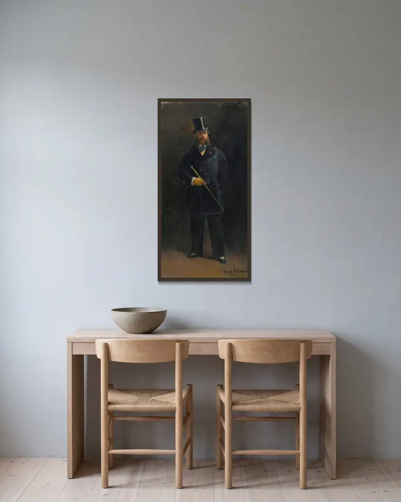 Gentlemannen av Jean Béraud inramad på en vägg