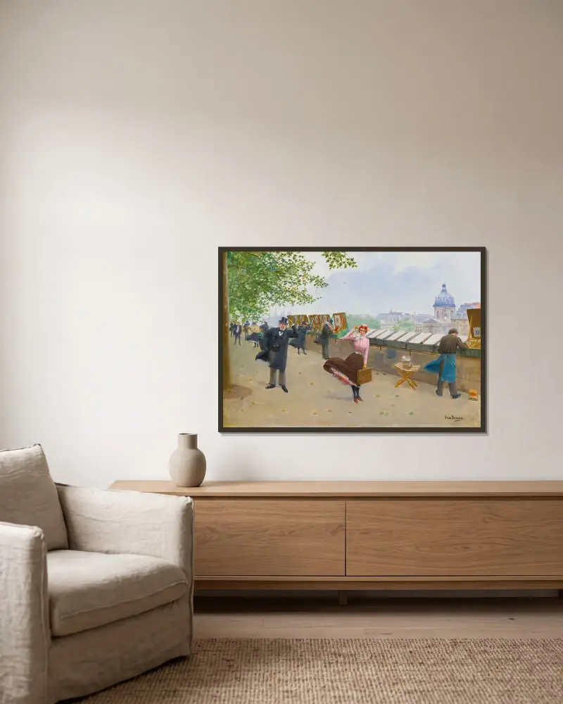 Längs Seine av Jean Béraud inramad på en vägg