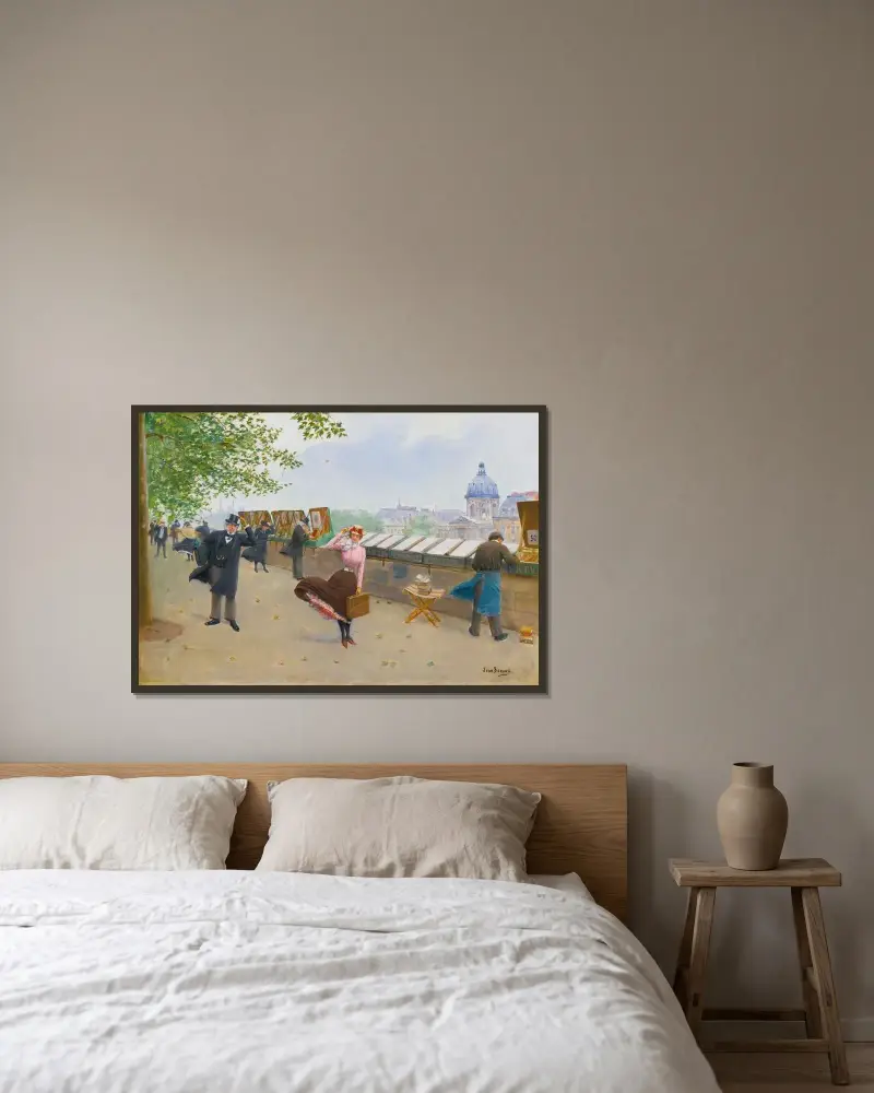 Längs Seine av Jean Béraud inramad på en vägg