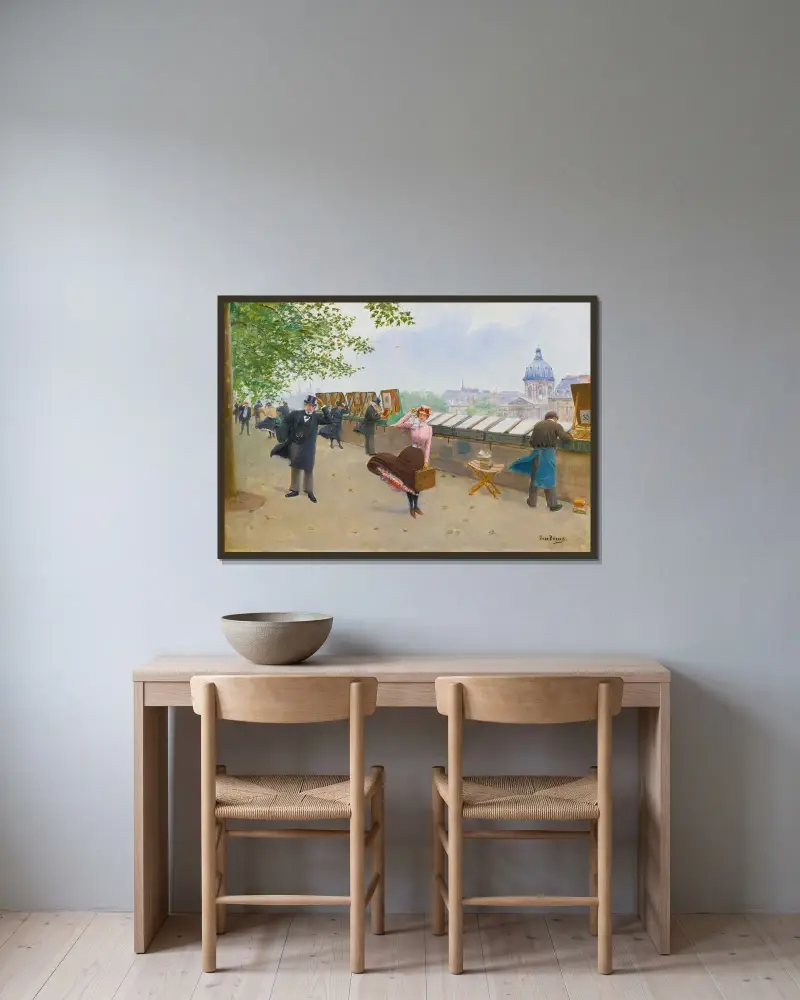Längs Seine av Jean Béraud inramad på en vägg