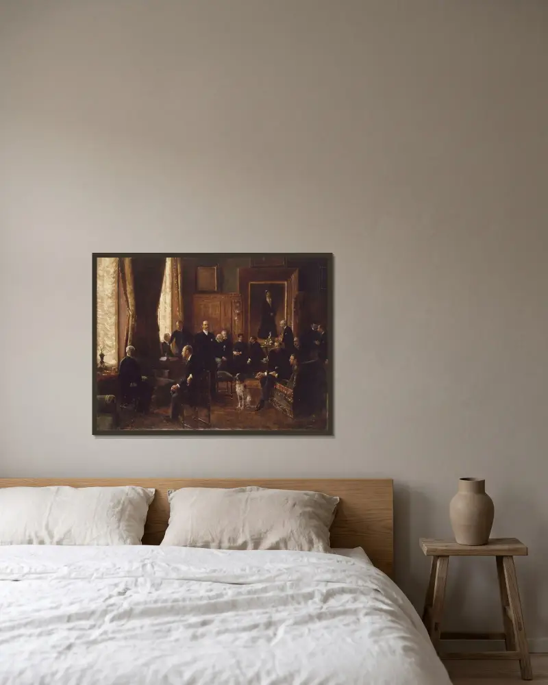 Salong hos grevinnan Potocka av Jean Béraud inramad på en vägg