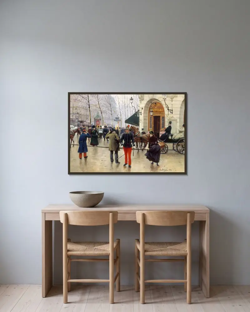 Vaudevilleteatern av Jean Béraud inramad på en vägg
