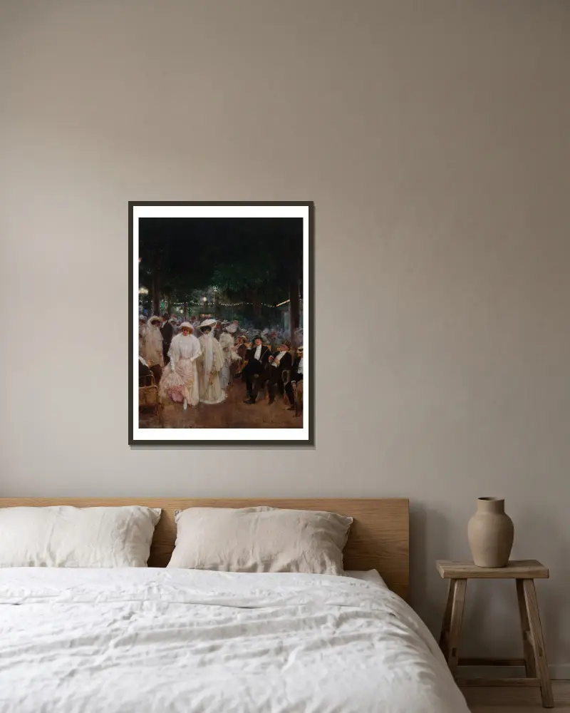 Les belles de nuit av Jean Béraud inramad på en vägg