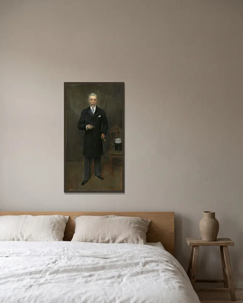 Portrait of Sir Campbell Clarke av Jean Béraud inramad på en vägg