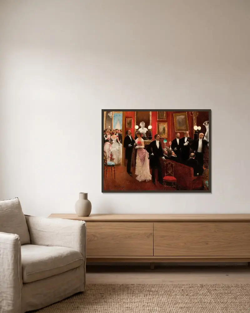 Ballszen von Jean Béraud gerahmt an einer Wand
