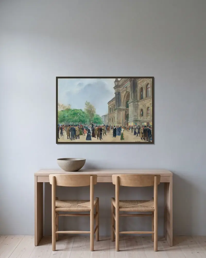 Salongens öppningsdag av Jean Béraud inramad på en vägg