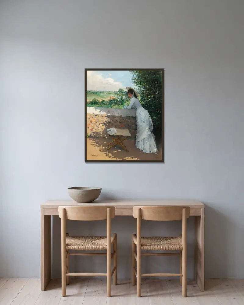 En drömsk Figaro av Jean Béraud inramad på en vägg