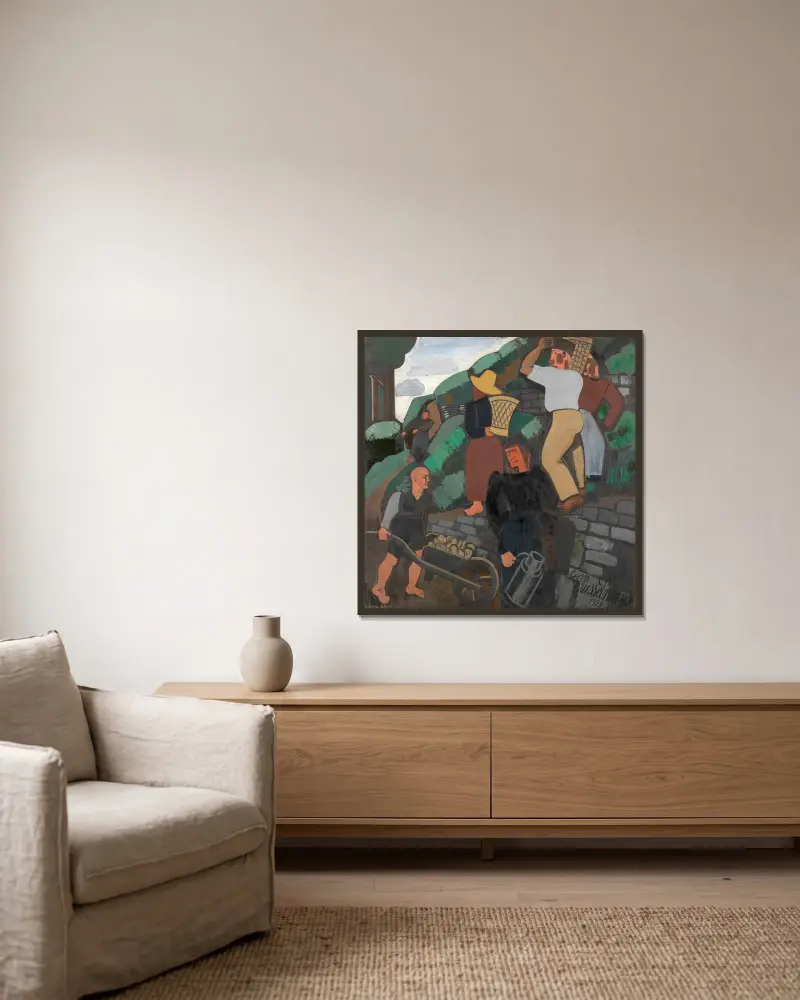 Bauern von Jean Brusselmans gerahmt an einer Wand