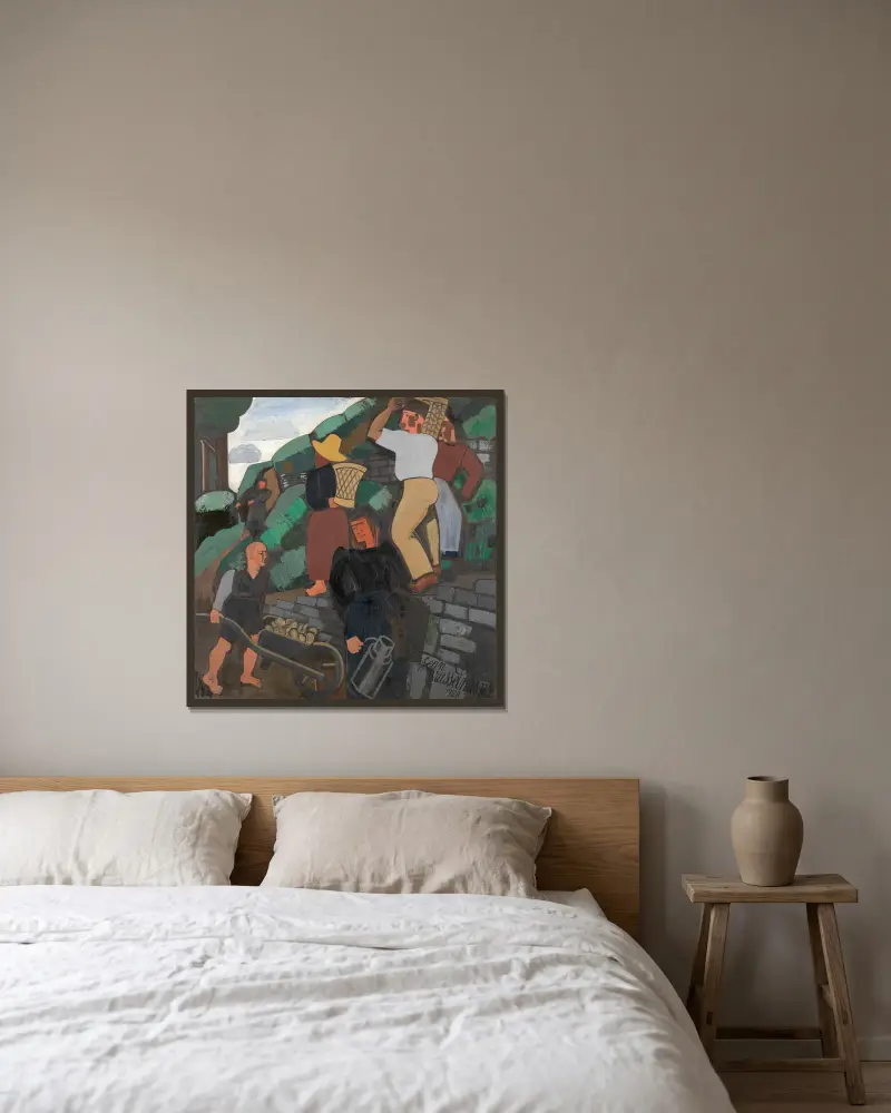 Bauern von Jean Brusselmans gerahmt an einer Wand