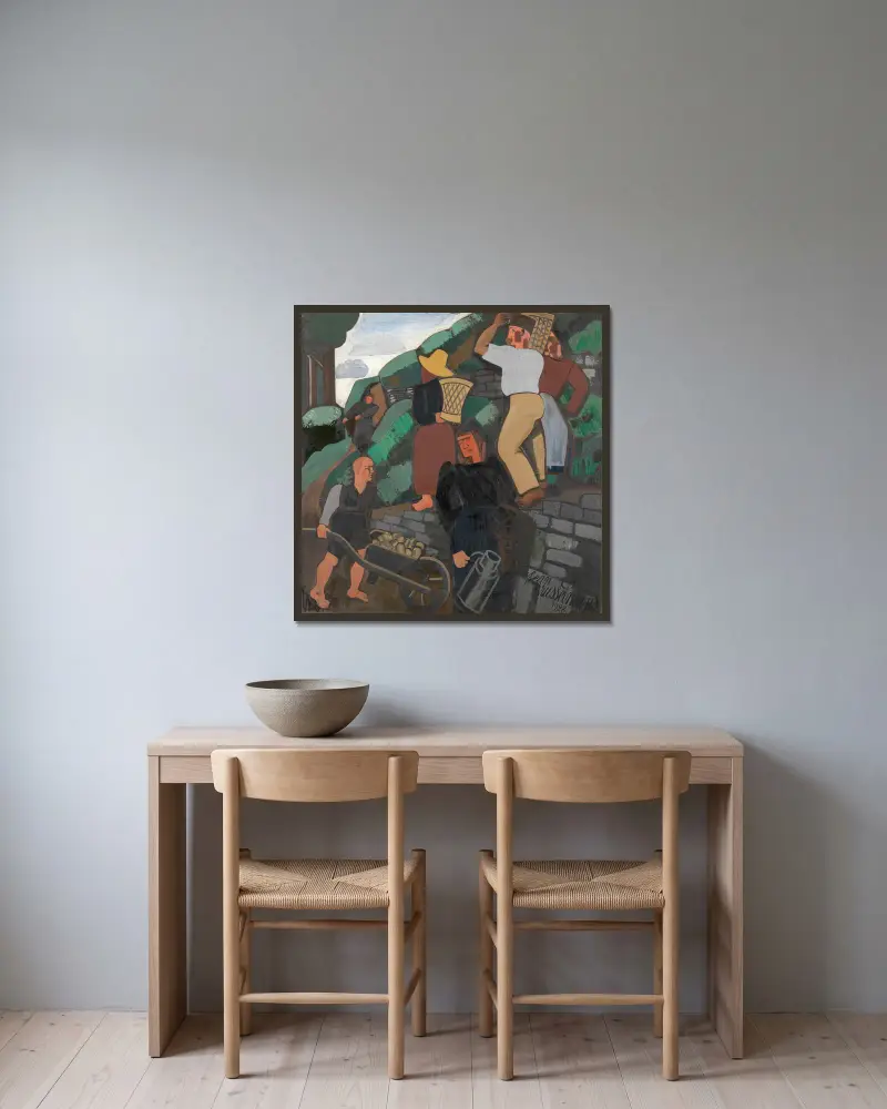 Bauern von Jean Brusselmans gerahmt an einer Wand