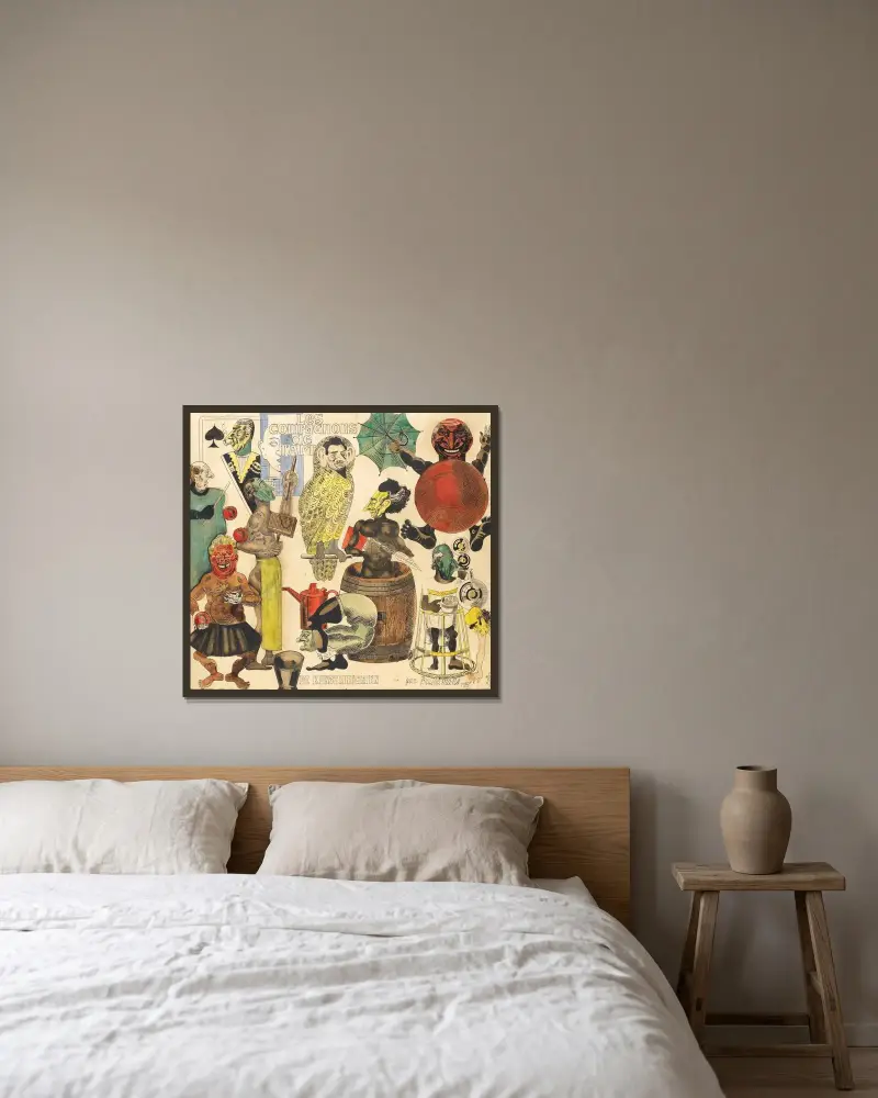 Les compagnons de l art. De Kunstknechten av Jean Brusselmans inramad på en vägg