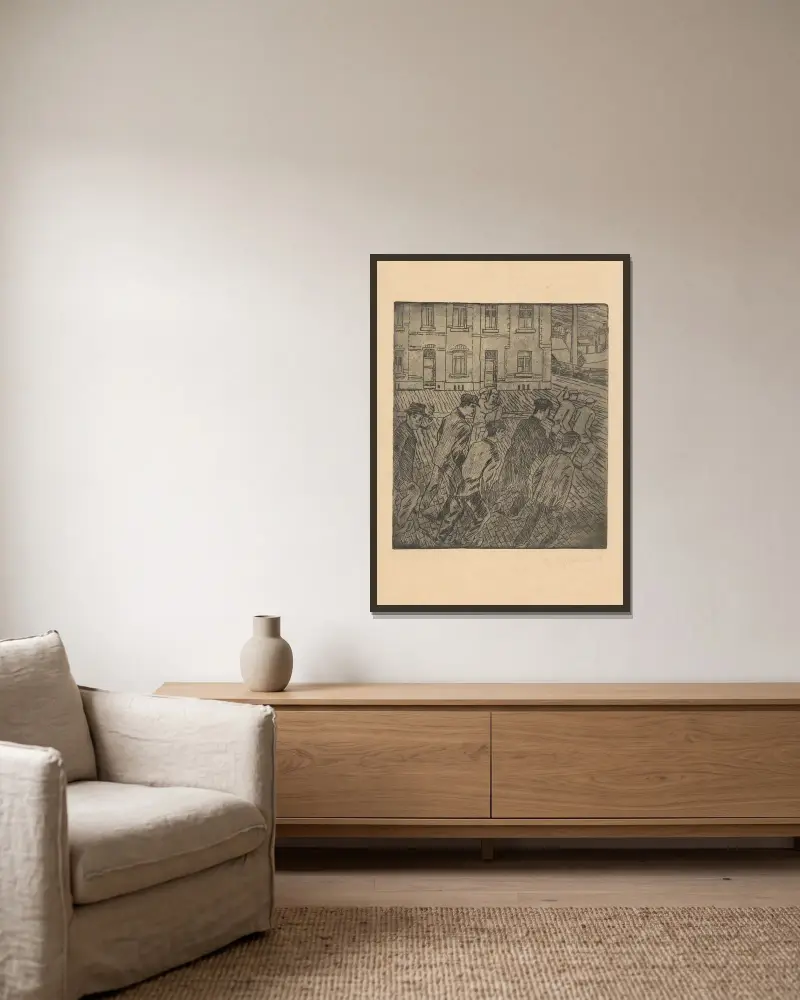 Arbeiter, 1928 von Jean Brusselmans gerahmt an einer Wand
