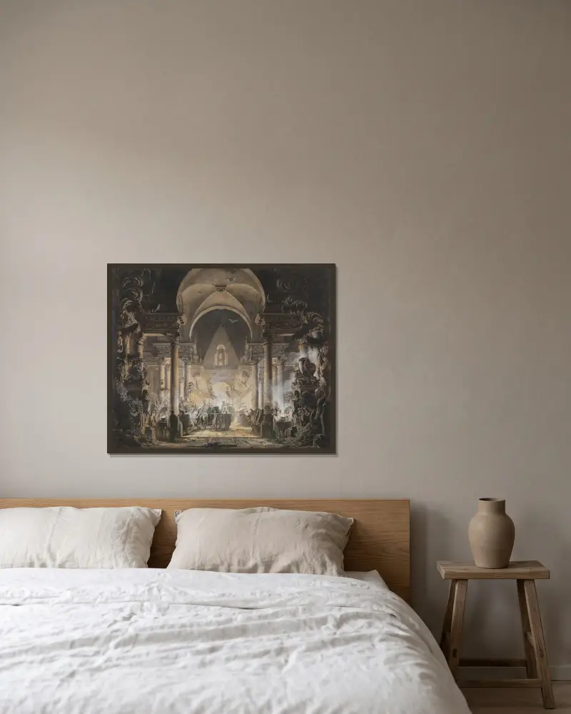 Agamemnons grav av Louis Jean Desprez inramad på en vägg