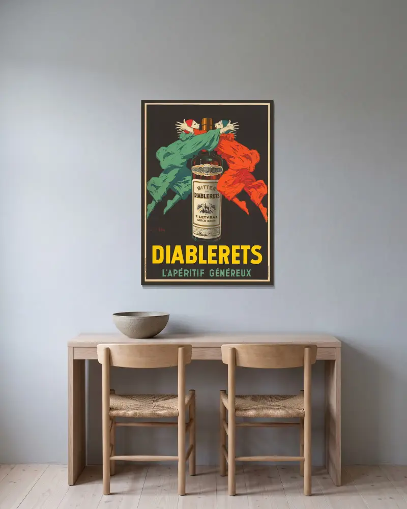 Diablerets – L’Apéritif Généreux av Jean d'Ylen inramad på en vägg