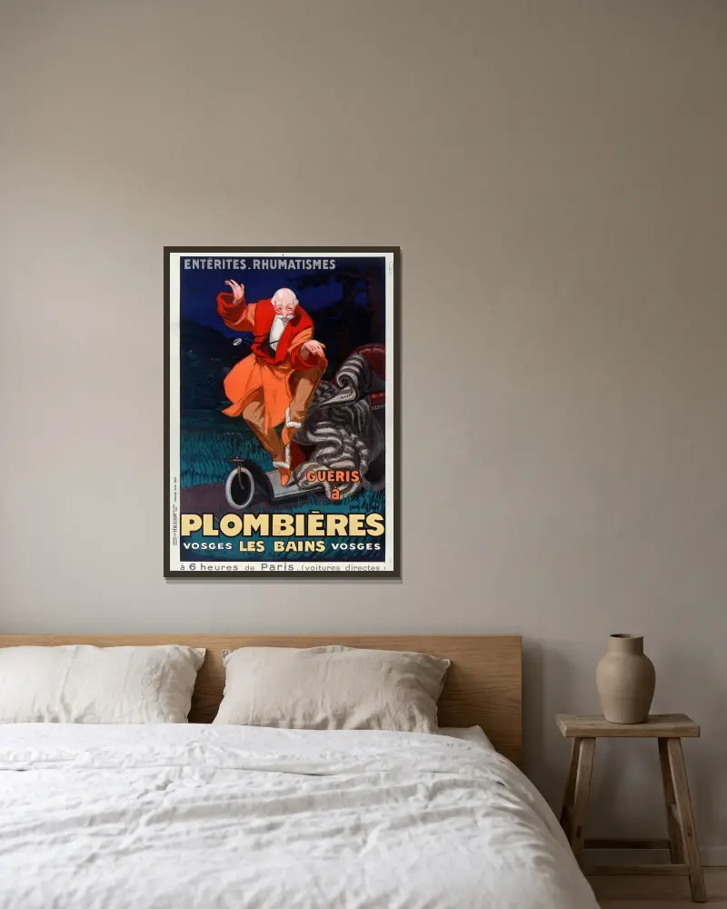 Entérites rhumatismes guéris à Plombières les Bains, Vosges av Jean d'Ylen inramad på en vägg
