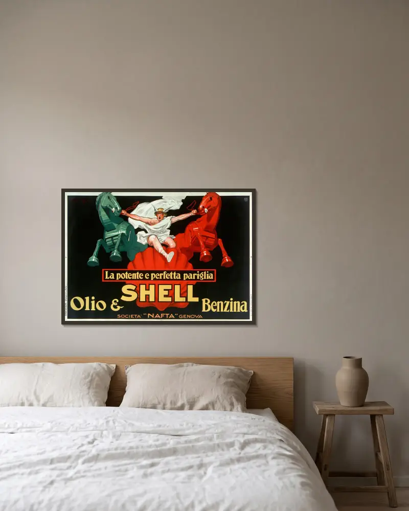 Die starke und vollkommene Shell-Gespann von Jean d'Ylen gerahmt an einer Wand