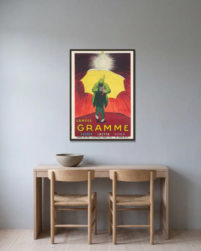 Lampes Gramme, Jean d'Ylen w ramie na ścianie