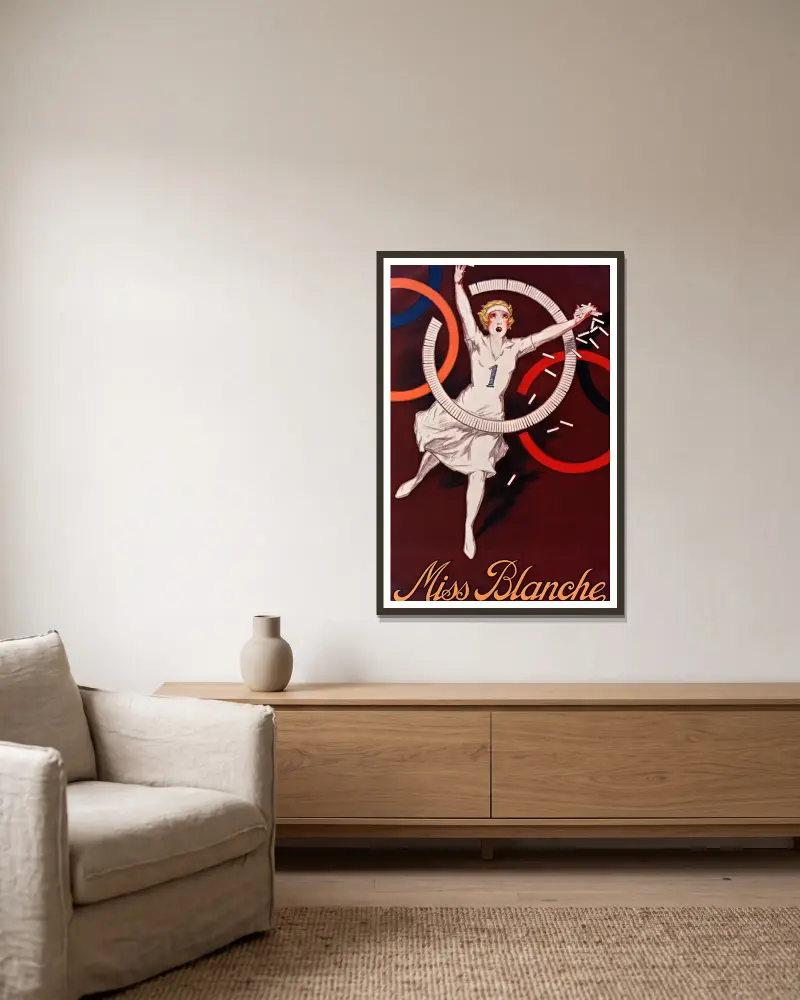 Miss Blanche von Jean d'Ylen gerahmt an einer Wand