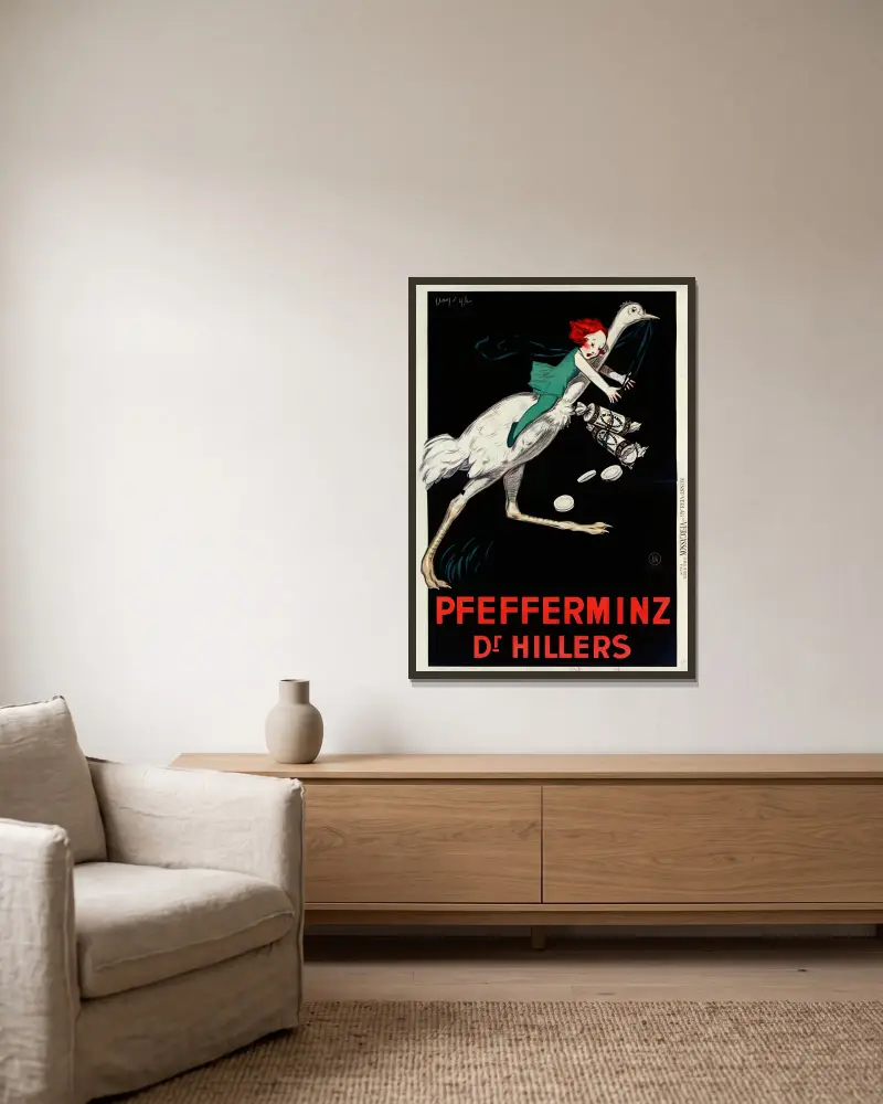 Pfefferminz Dr Hillers von Jean d'Ylen gerahmt an einer Wand