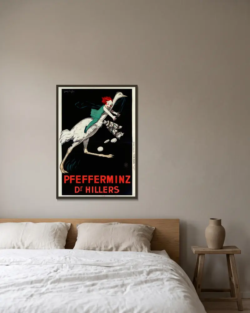 Pfefferminz Dr Hillers von Jean d'Ylen gerahmt an einer Wand