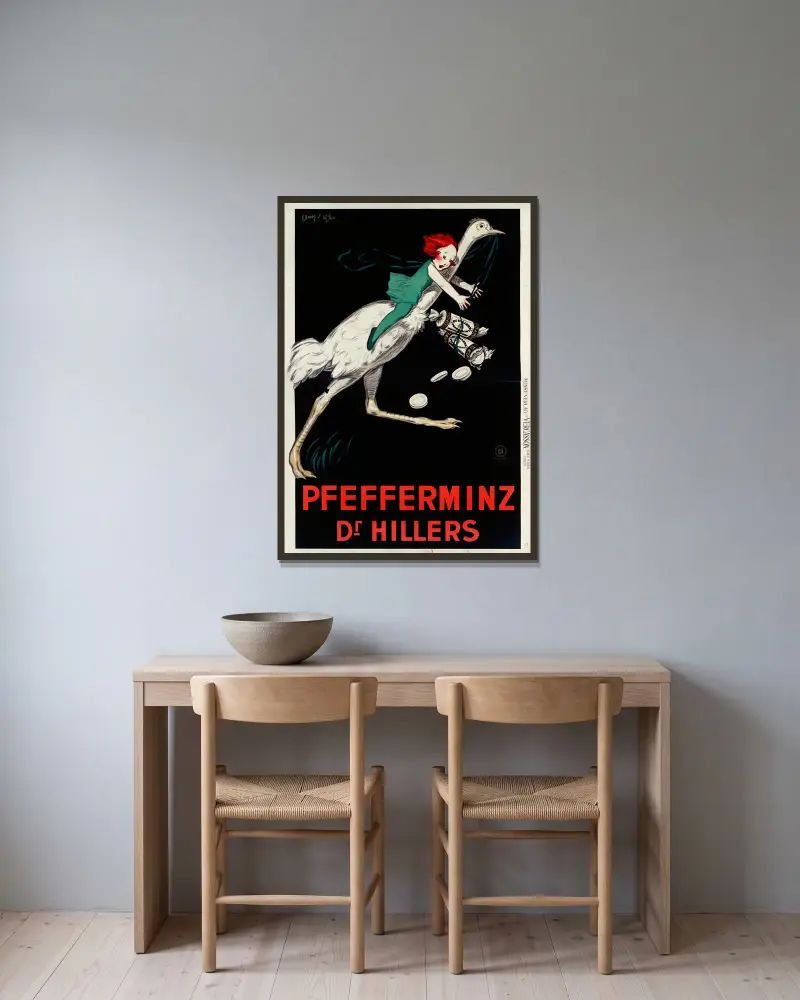 Pfefferminz Dr Hillers von Jean d'Ylen gerahmt an einer Wand