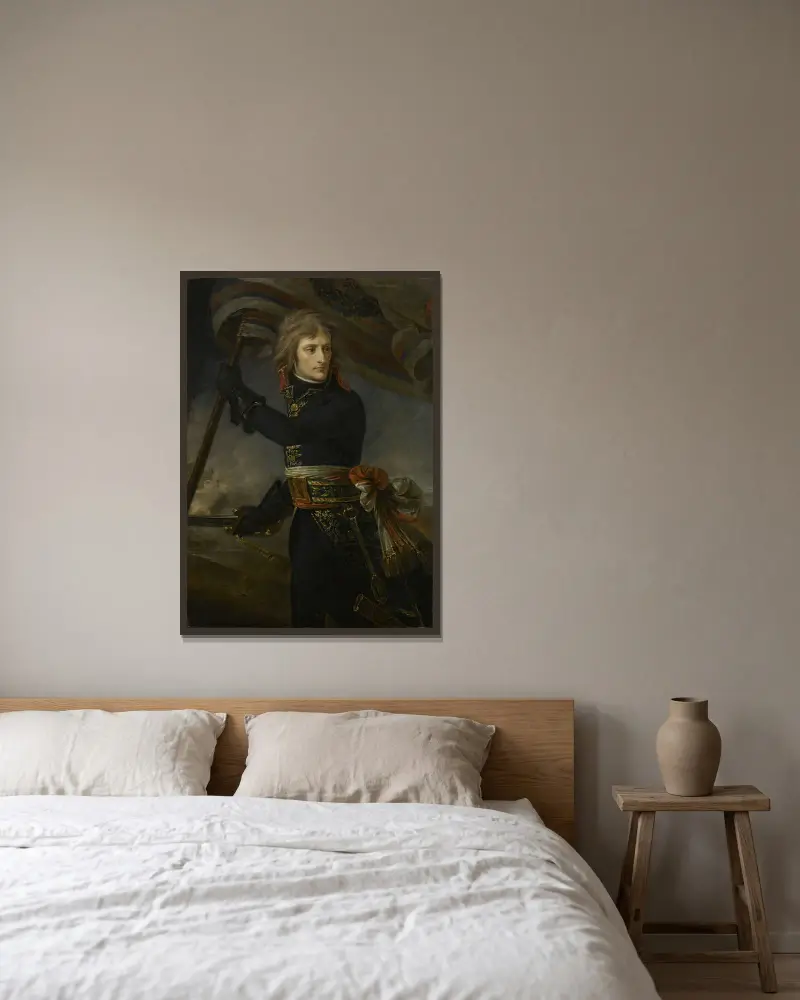 Bonaparte vid Arcolebron av Antoine-Jean Gros inramad på en vägg