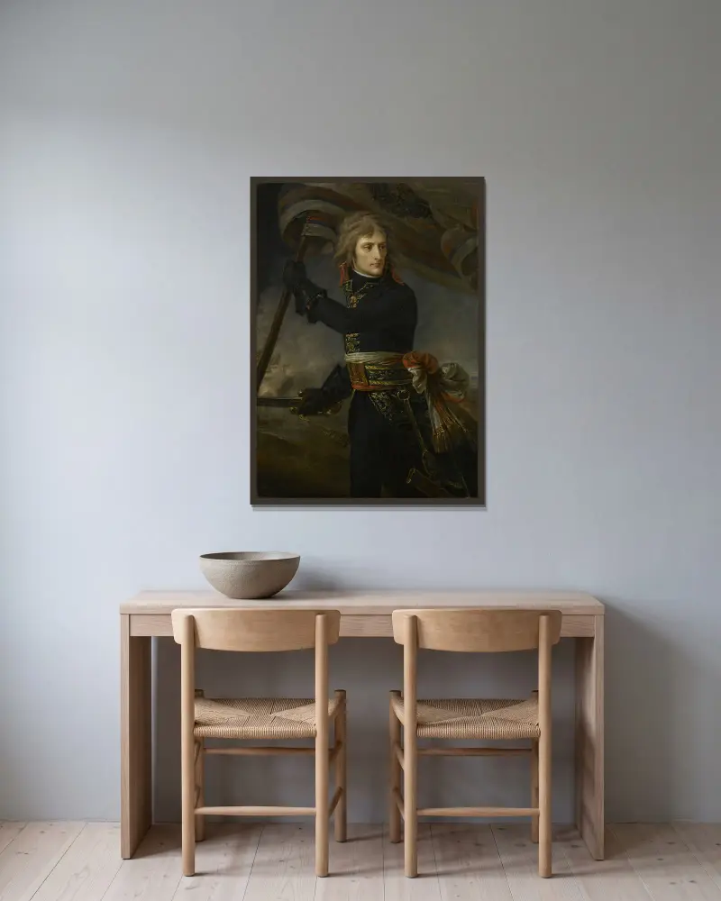 Bonaparte vid Arcolebron av Antoine-Jean Gros inramad på en vägg