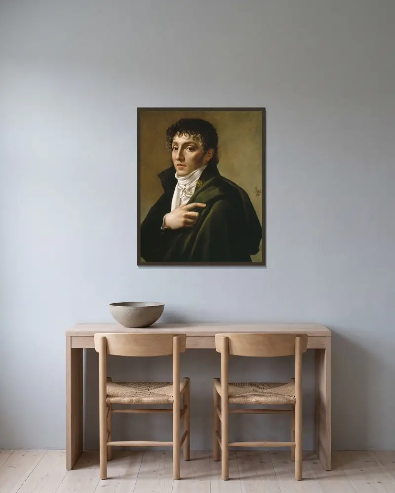 Étienne-Henri Méhul av Antoine-Jean Gros inramad på en vägg