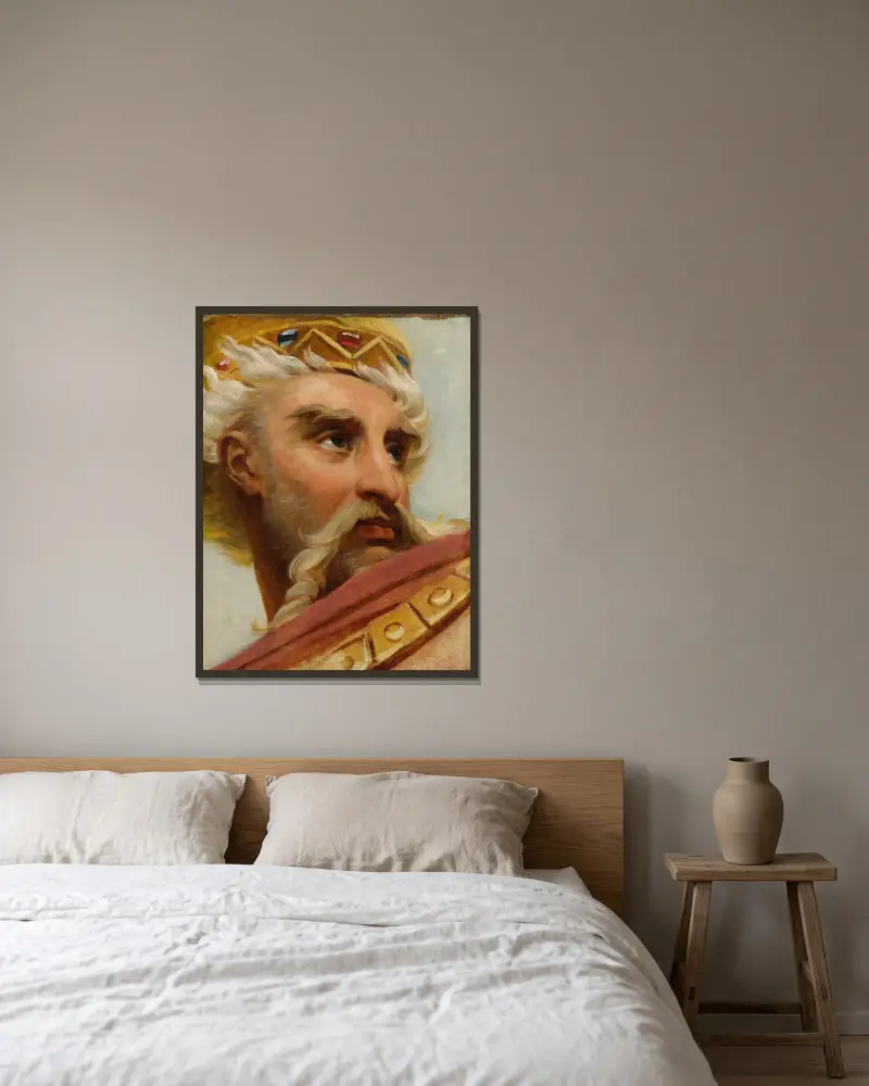 Head of Charlemagne av Antoine-Jean Gros inramad på en vägg