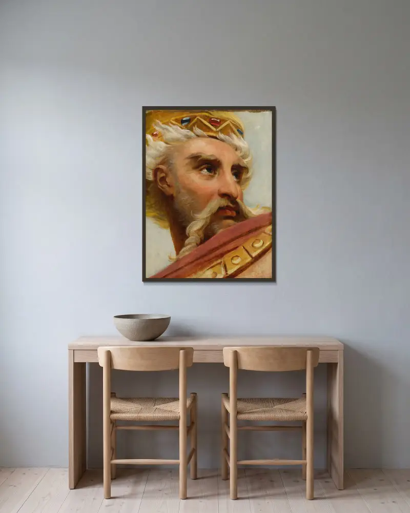 Head of Charlemagne av Antoine-Jean Gros inramad på en vägg