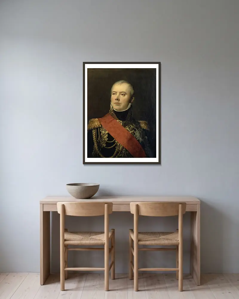 Mac Donald, duc de Tarente, maréchal de France (1765-1840) av Antoine-Jean Gros inramad på en vägg
