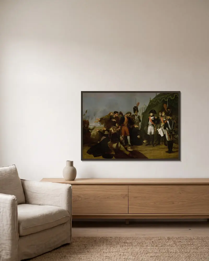 Napoleon accepts the surrender of Madrid, 4 December 1808 av Antoine-Jean Gros inramad på en vägg