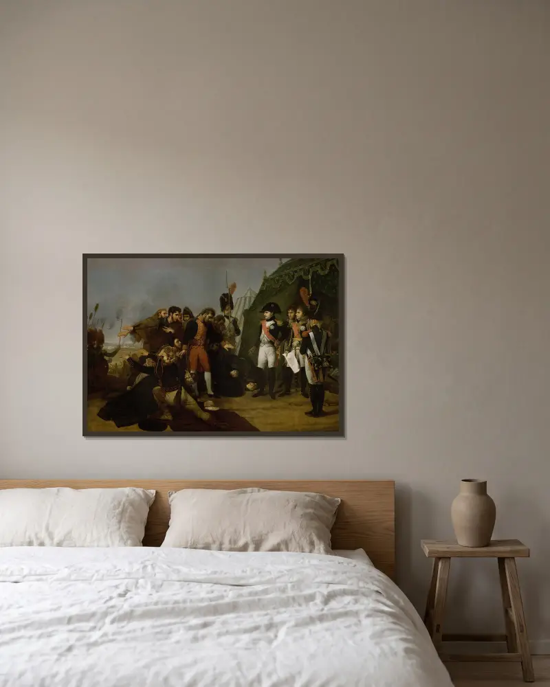 Napoleon accepts the surrender of Madrid, 4 December 1808 av Antoine-Jean Gros inramad på en vägg