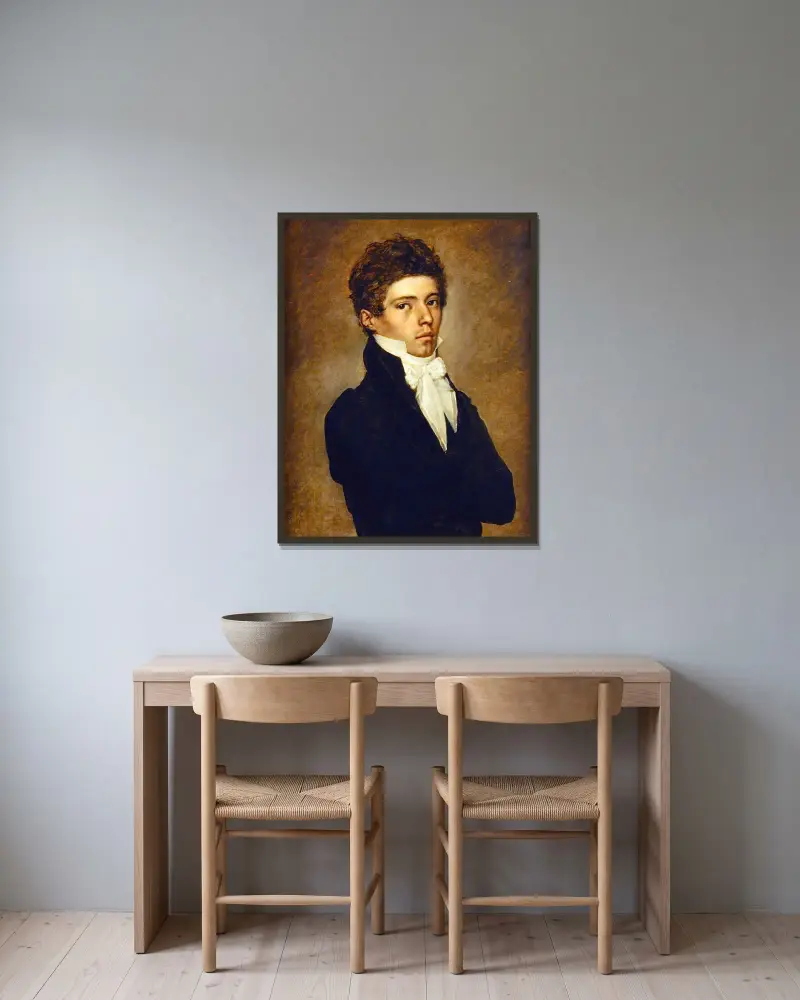 Porträtt av en man av Antoine-Jean Gros inramad på en vägg