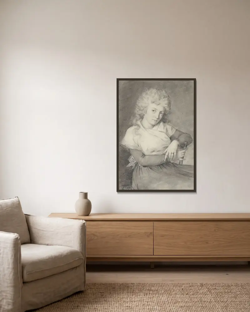 Porträt einer Frau von Antoine-Jean Gros gerahmt an einer Wand