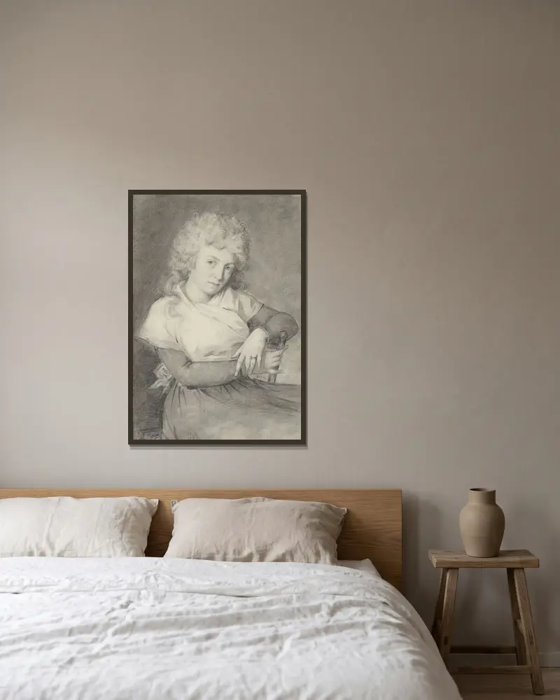 Porträt einer Frau von Antoine-Jean Gros gerahmt an einer Wand