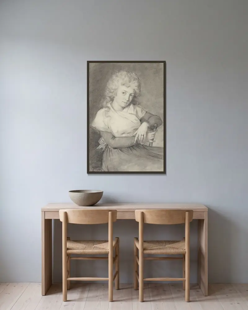 Porträt einer Frau von Antoine-Jean Gros gerahmt an einer Wand