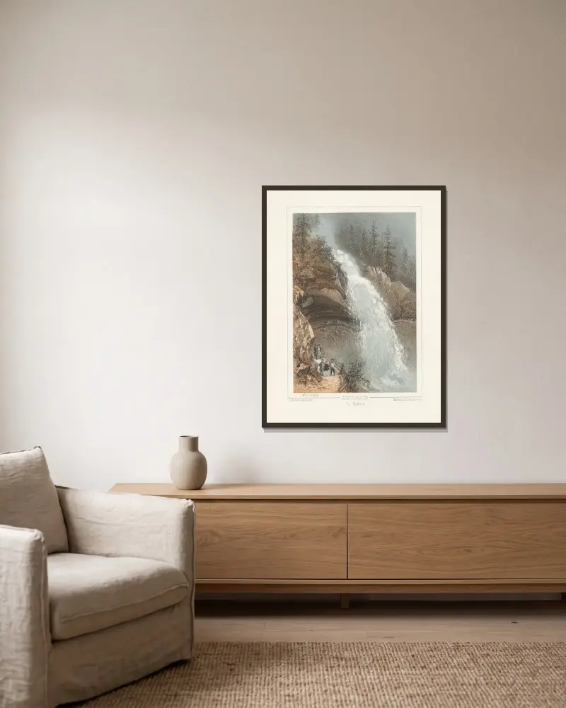 Giessbach La Galerie av Jean Jacottet inramad på en vägg