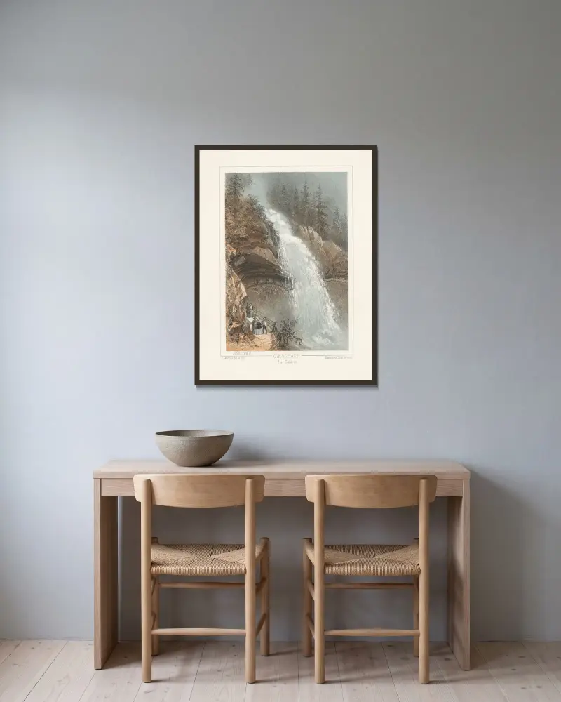 Giessbach La Galerie av Jean Jacottet inramad på en vägg