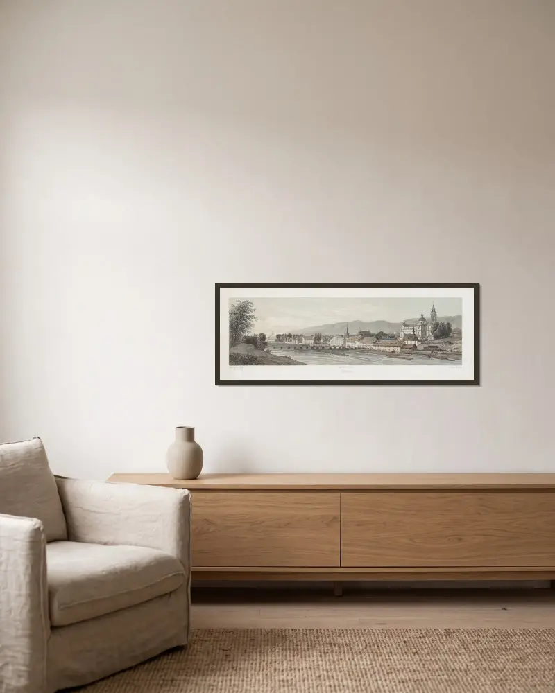 Soleure av Jean Jacottet inramad på en vägg