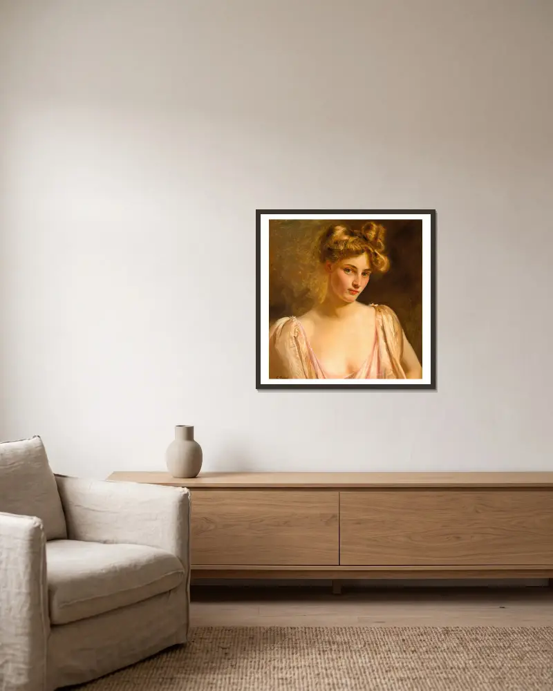 A blonde beauty av Gustave Jean Jacquet inramad på en vägg