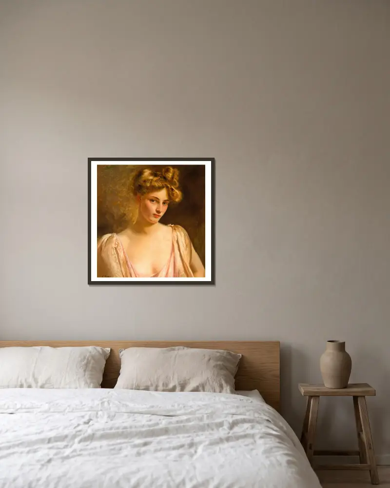 A blonde beauty av Gustave Jean Jacquet inramad på en vägg