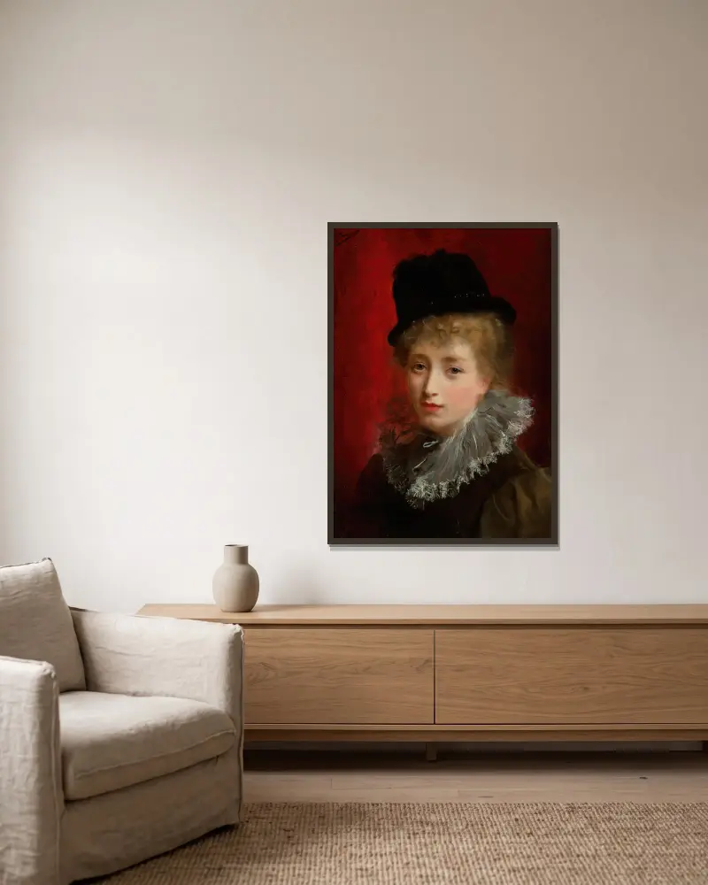 A fashionable beauty av Gustave Jean Jacquet inramad på en vägg