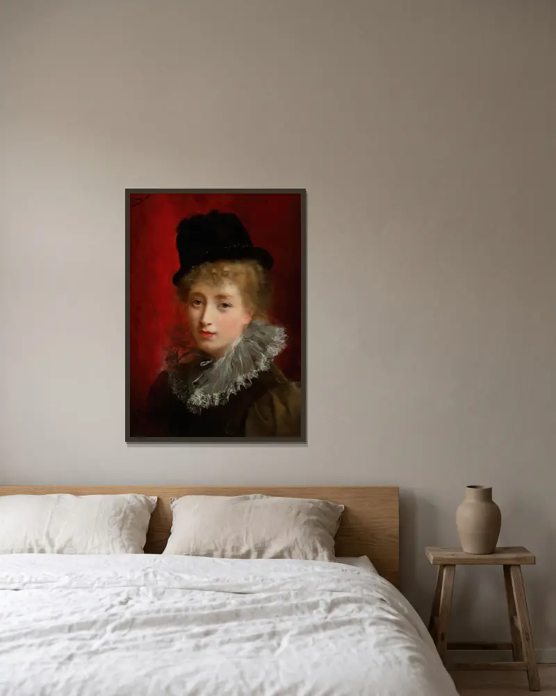 A fashionable beauty av Gustave Jean Jacquet inramad på en vägg
