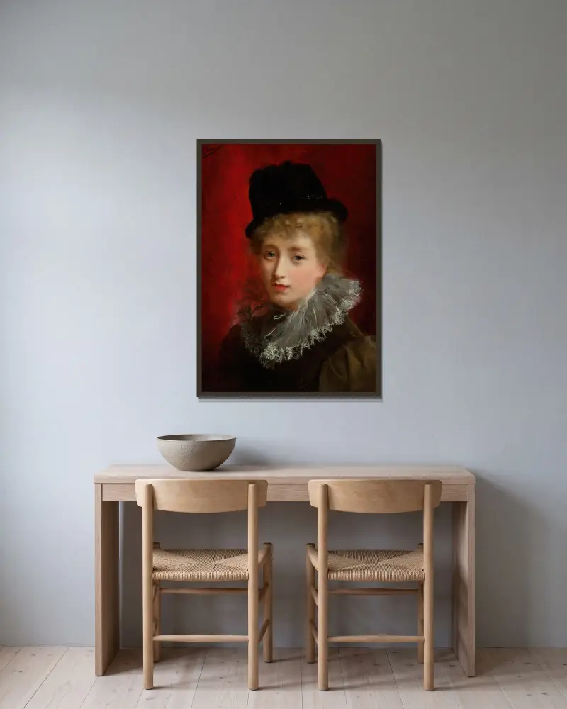 A fashionable beauty av Gustave Jean Jacquet inramad på en vägg