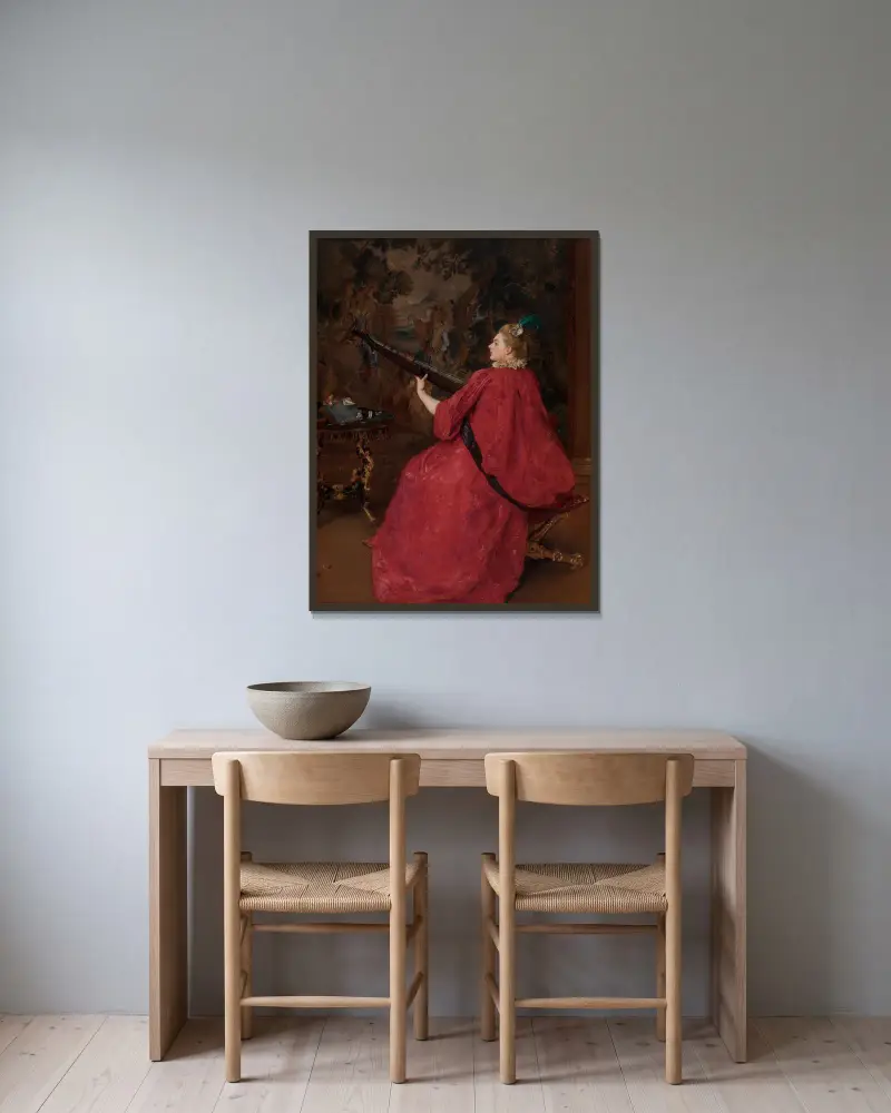 Muzyczka, Gustave Jean Jacquet w ramie na ścianie