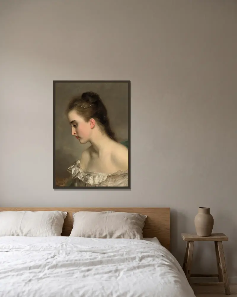 Debutantka, Gustave Jean Jacquet v rámu na stěně